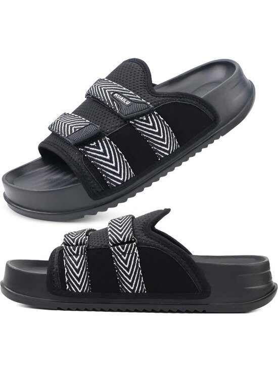 Men\'s Black Orthotic Arch Support Fabric Ultra Soft Comfort Fit Slipper Shoes main image 5